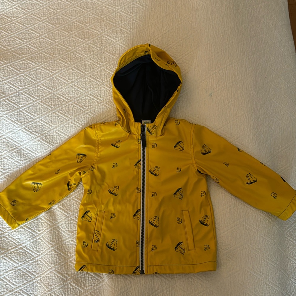 Little Me Yellow Nautical Rain Jacket - EUC - 24M